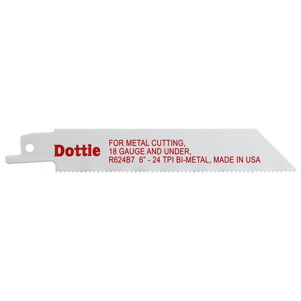 Dottie 6" L x Metal Cutting, 18 Gauge and Under Cutting Reciprocating Saw Blade R624B7 - main
